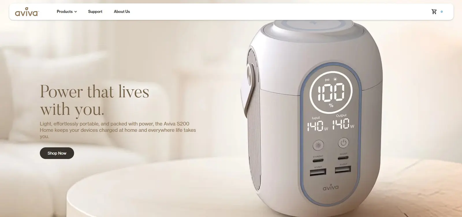 Aviva Power — conversion-focused storefront for portable power